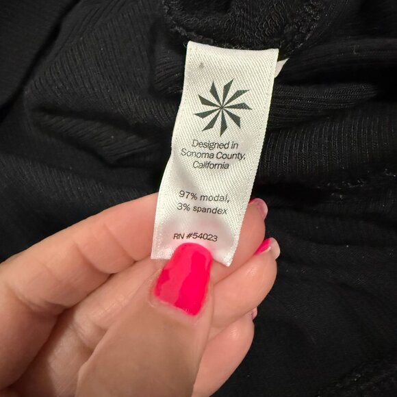 Athleta Studio Ribbed Hoodie Pullover Black‎ Size M - Picture 7 of 10